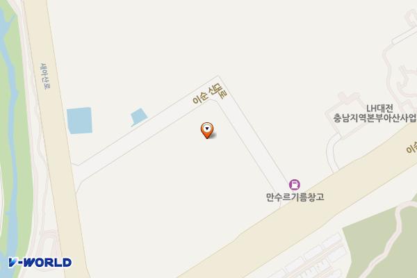 한국산업기술시험원 위치 지도 — 충청남도 아산시 배방읍 이순신대로 813-13