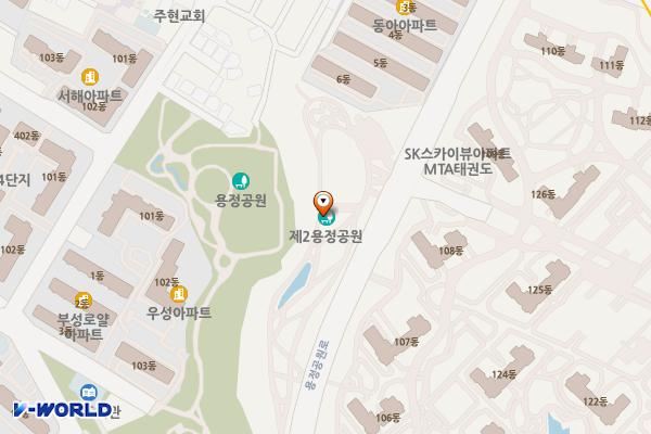 용정근린공원주차장 위치 지도 — 인천광역시 미추홀구 용정공원로 28