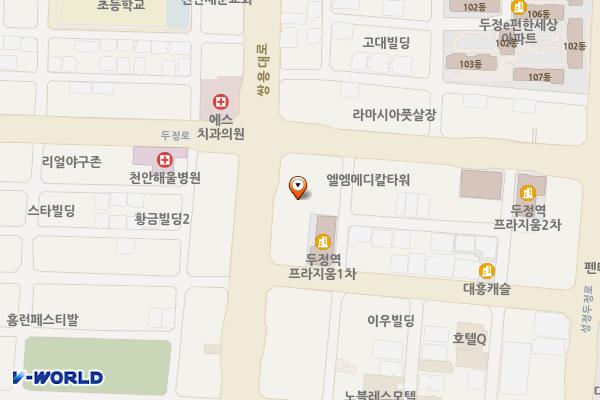 WK서울오피스텔 위치 지도 — 충청남도 천안시 서북구 두정상가1길 33