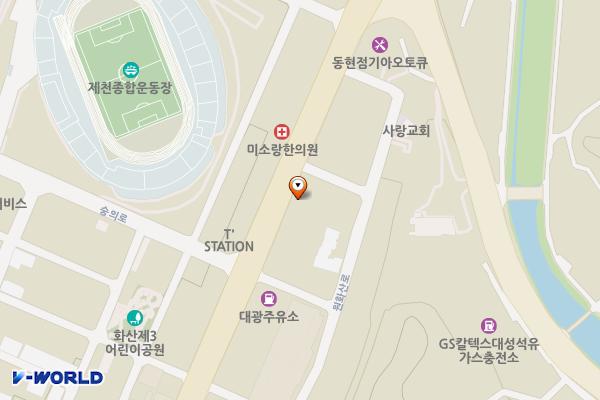 골프존파크동현점 위치 지도 — 충청북도 제천시 내토로 582