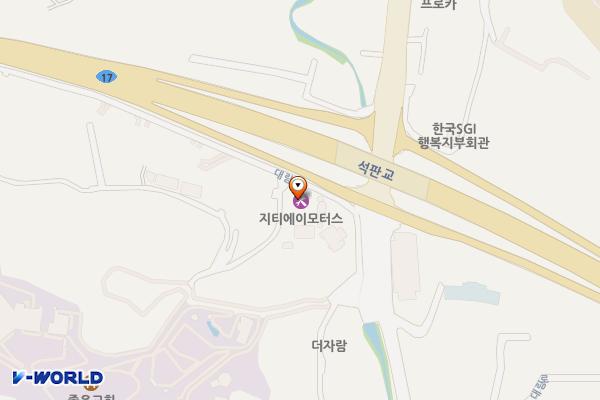 지티에이모터스 위치 지도 — 충청북도 청주시 서원구 남이면 대림로 351-9