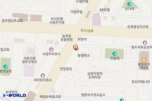 티스테이션 봉명점 위치 지도 — 충청북도 청주시 흥덕구 1순환로565번길 2