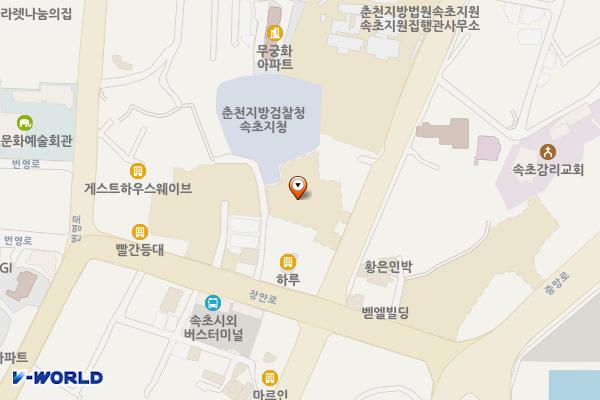 WK속초 동명휴티스오션시티 위치 지도 — 강원특별자치도 속초시 법대로 7-1
