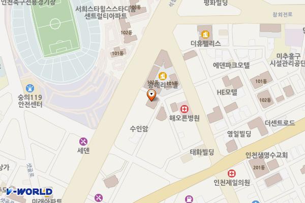 숭의1,3동 제1노상주차장 위치 지도 — 인천광역시 미추홀구 경인로7번길 45