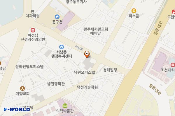 메가스테이션 위치 지도 — 전남광주통합특별시 동구 서남로 22
