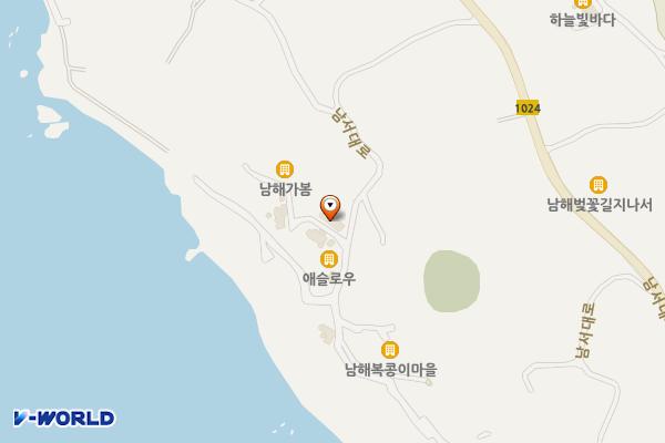 남해아라힐펜션 위치 지도 — 경상남도 남해군 서면 남서대로 1949-15