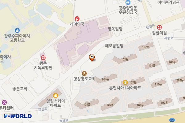 광주기독병원 위치 지도 — 전남광주통합특별시 남구 양림로 30