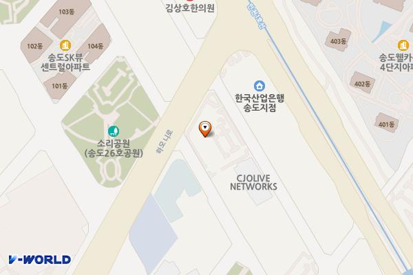 아마다코리아(EVCITY) 위치 지도 — 인천광역시 연수구 하모니로177번길 12