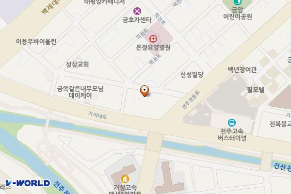 르네빌딩 위치 지도 — 전북특별자치도 전주시 덕진구 떡전1길 29
