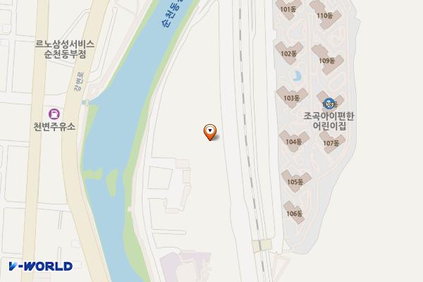 백진필드스크린골프 위치 지도 — 전남광주통합특별시 순천시 용당둑길 115