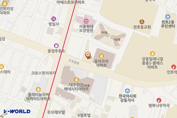 강동비오르 위치 지도 — 서울특별시 강동구 구천면로 183