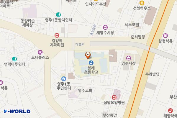 부산 봉래초등학교 위치 지도 — 부산광역시 중구 대영로226번길 15