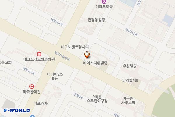 대전 엠플러스병원 위치 지도 — 대전광역시 유성구 테크노중앙로 53