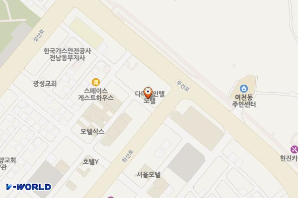 제니스 무인텔 위치 지도 — 전남광주통합특별시 여수시 성산3길 21-17