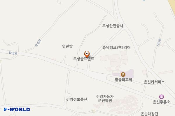 토성골프랜드 위치 지도 — 충청남도 논산시 은진면 탑정로 311