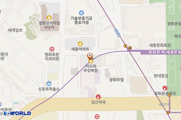 새문안빌딩 위치 지도 — 서울특별시 종로구 세종대로23길 47