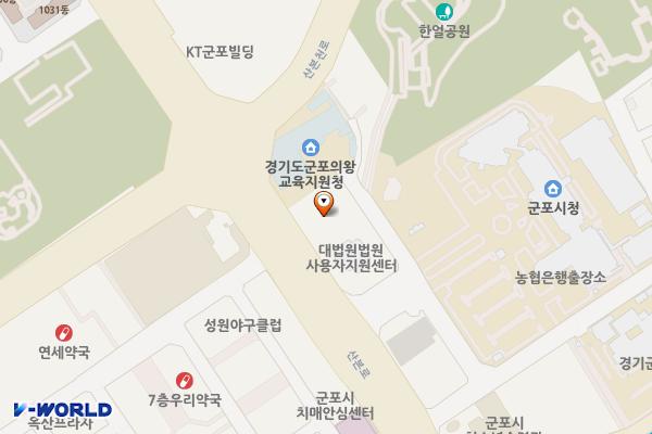 산본로데오거리 공영주차장 위치 지도 — 경기도 군포시 청백리길 13