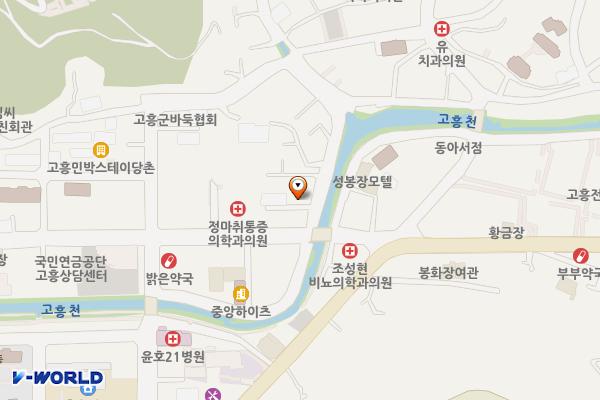 남계천변1주차장 위치 지도 — 전남광주통합특별시 고흥군 고흥읍 서문여산길 54