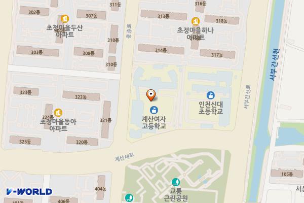 계산여고 위치 지도 — 인천광역시 계양구 계산새로 131