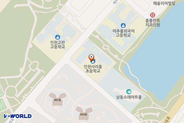 사리울초등학교 위치 지도 — 인천광역시 남동구 논현동 767-3 사리울초등학교