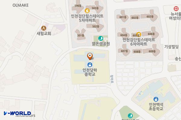당하중학교 위치 지도 — 인천광역시 검단구 청마로 38