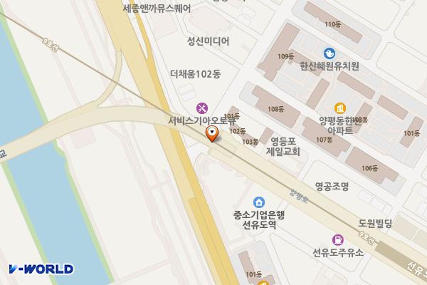 양평동(동) 위치 지도 — 서울특별시 영등포구 양평동5가 44-1(양평교하부)