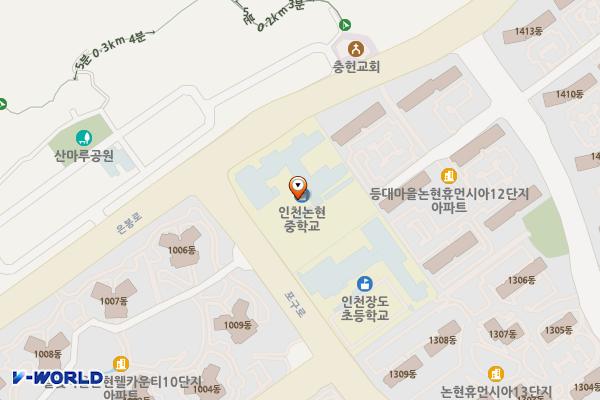 인천논현중학교 위치 지도 — 인천광역시 남동구 포구로 118