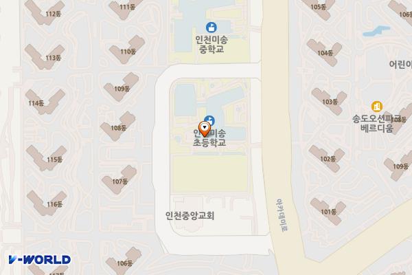 미송초등학교 위치 지도 — 인천광역시 연수구 아카데미로 667