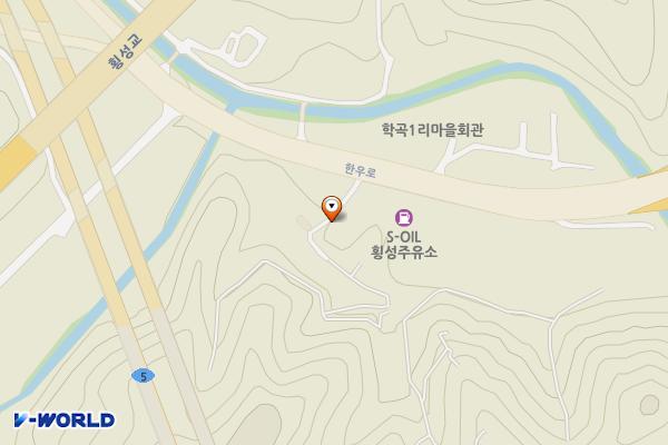 죽촌골(김현수) 위치 지도 — 강원특별자치도 횡성군 횡성읍 한우로 44