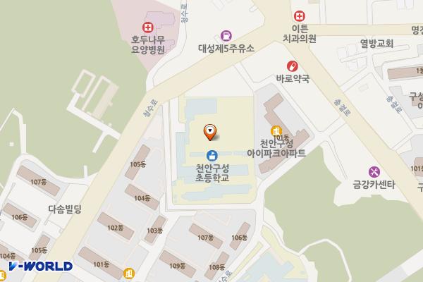 구성초등학교 위치 지도 — 충청남도 천안시 동남구 청수로 126