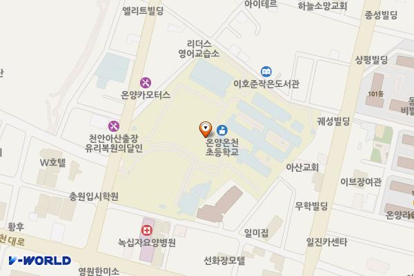 온양온천초등학교 위치 지도 — 충청남도 아산시 청운로 90