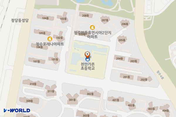 가온초등학교 위치 지도 — 충청남도 천안시 동남구 청수14로 21