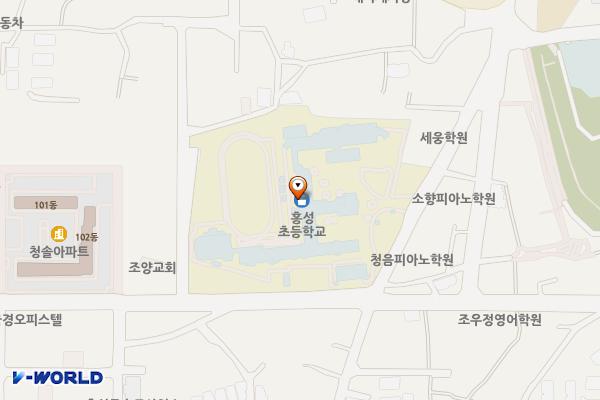 홍성초등학교 위치 지도 — 충청남도 홍성군 홍성읍 조양로 1