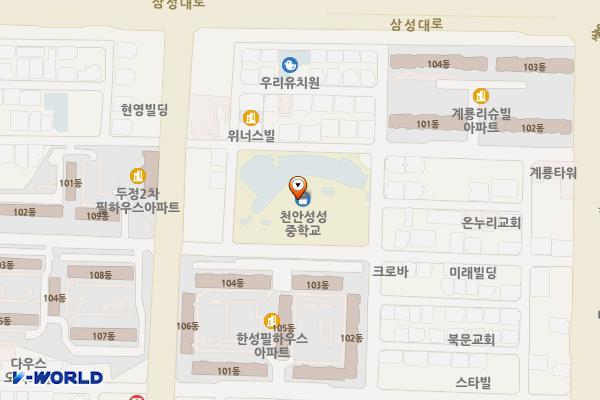 천안성성중학교 위치 지도 — 충청남도 천안시 서북구 부성1길 83