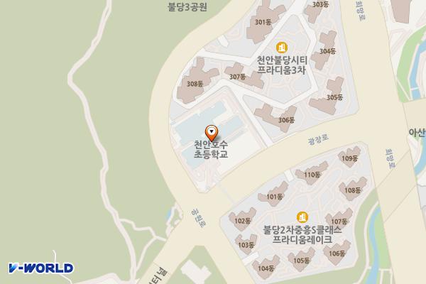 천안호수초등학교 위치 지도 — 충청남도 천안시 서북구 공원로 140