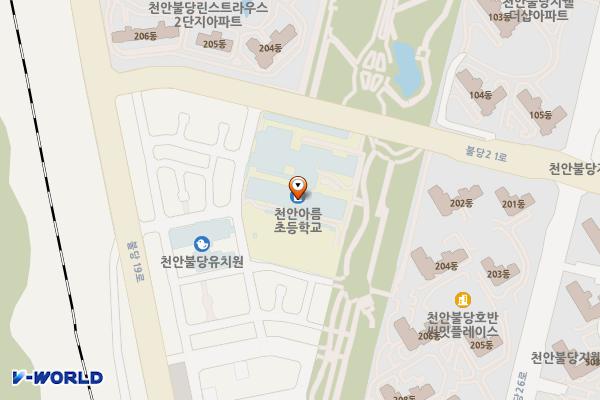 아름초등학교 위치 지도 — 충청남도 천안시 서북구 불당27길 7