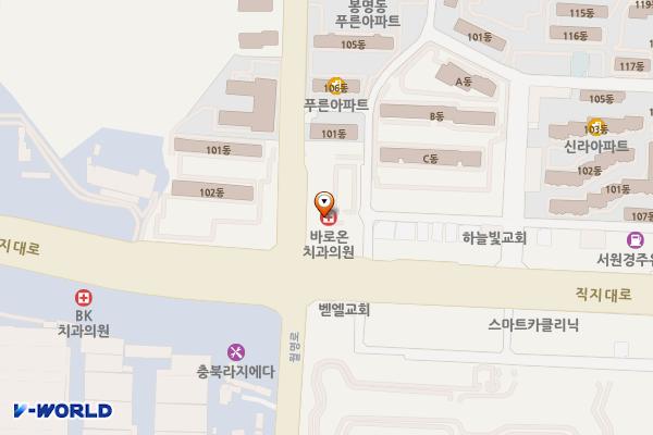 봉명동 리치먼드 위치 지도 — 충청북도 청주시 흥덕구 직지대로 551