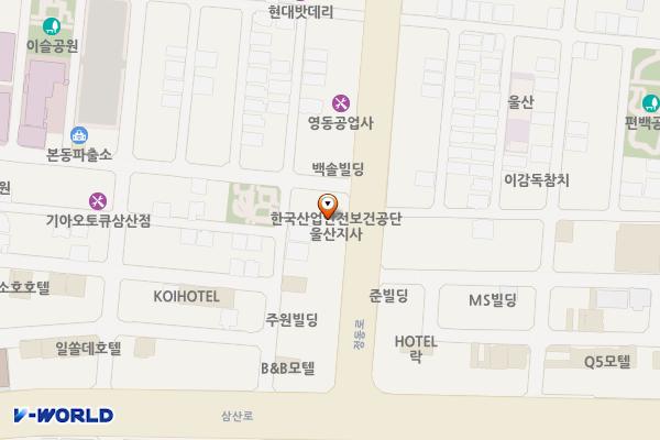 한국산업단지 울산지역본부 위치 지도 — 울산광역시 남구 정동로 83