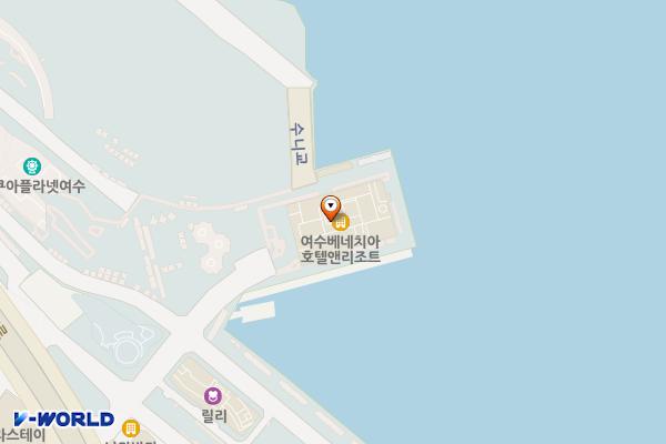 여수베네치아호텔앤리조트(㈜푸른산업) 위치 지도 — 전남광주통합특별시 여수시 오동도로 61-13
