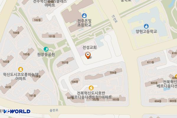 전주혁신도시복합문화센터 위치 지도 — 전북특별자치도 전주시 덕진구 틀못1길 20