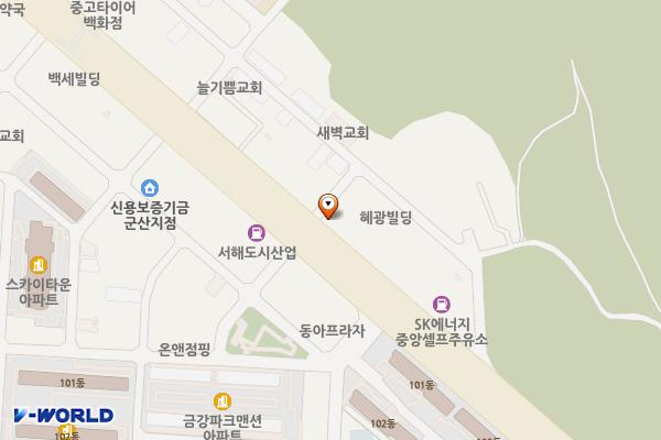 롯데리아 산북점 위치 지도 — 전북특별자치도 군산시 공단대로 566