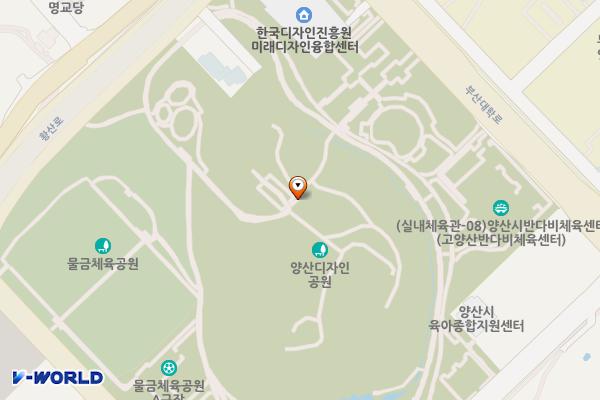 양산시 디자인공원 주차장 위치 지도 — 경상남도 양산시 물금읍 백호로 23