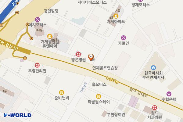 기아오토큐협신자동차서비스 위치 지도 — 부산광역시 연제구 월드컵대로 180