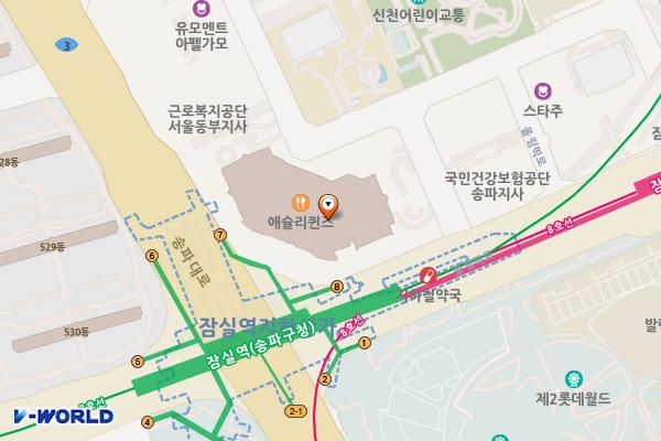 롯데캐슬골드(롯데쇼핑) 위치 지도 — 서울특별시 송파구 올림픽로 269