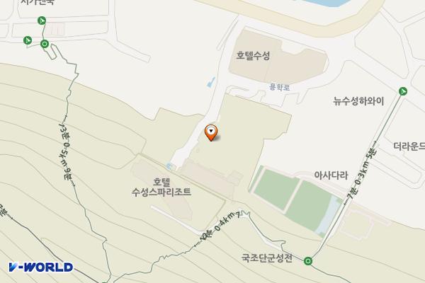 수성관광호텔(주차타워 A1B1 구역) 위치 지도 — 대구광역시 수성구 용학로 106-7