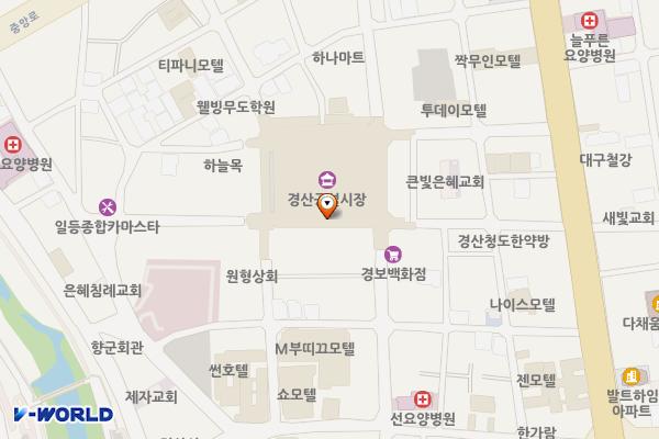 한우리숯불갈비 위치 지도 — 경상북도 경산시 박물관로 29