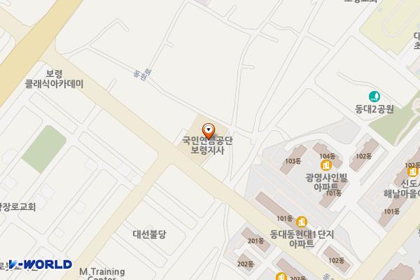 국민연금공단 보령지사 위치 지도 — 충청남도 보령시 동현로 27