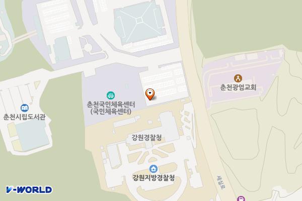 춘천 호반체육관 위치 지도 — 강원특별자치도 춘천시 우석로 102