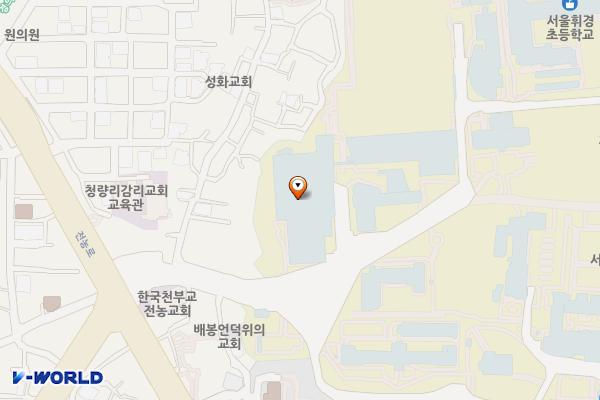 서울시립대학교(100주년 기념관 지하1층) 위치 지도 — 서울특별시 동대문구 서울시립대로 163