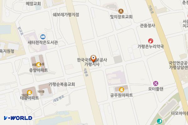 한국국토정보공사 가평지사 위치 지도 — 경기도 가평군 가평읍 석봉로 158